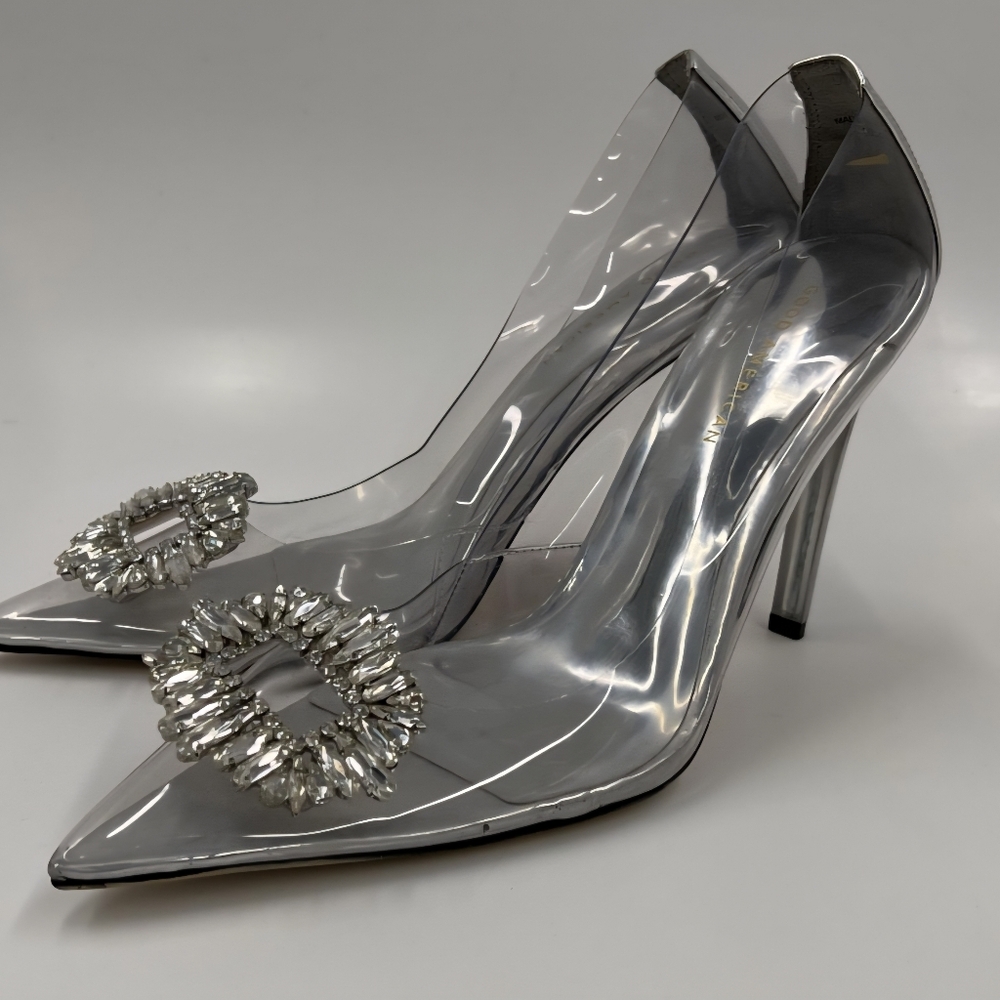 Good American Silver Heels with Crystal Accents - Picture 2 of 5
